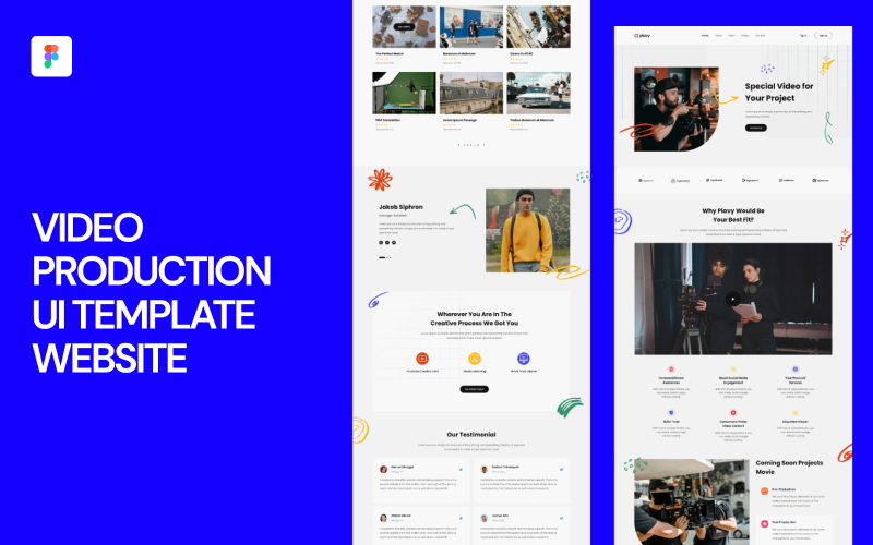 Site de modelo de interface do usuário de produção de vídeo