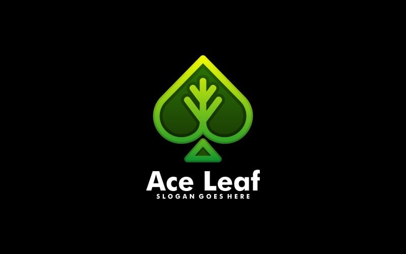 Ace Leaf Line Art Gradient Logotyp