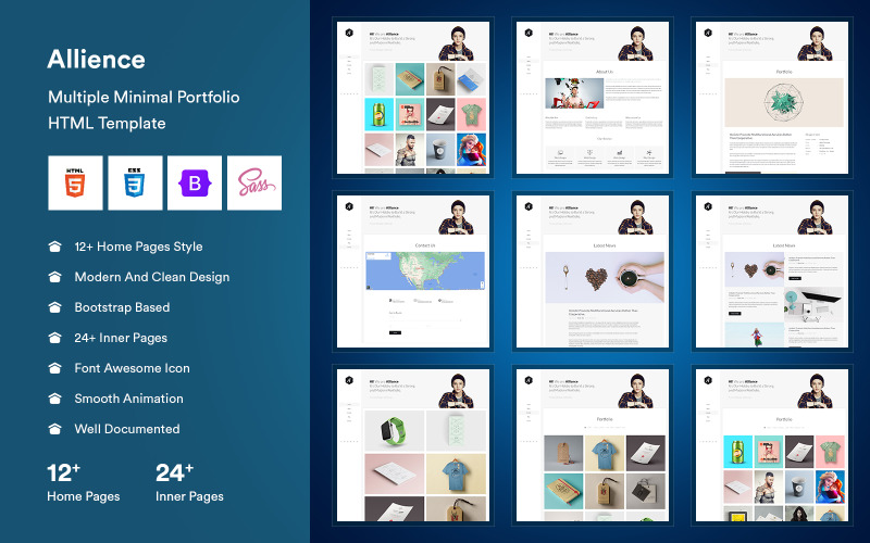 Allience - Minimale portfolio HTML-sjabloon