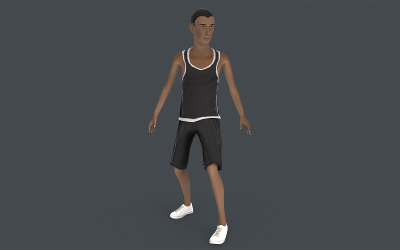 Arthur Young Rigged 低聚 3D 模型