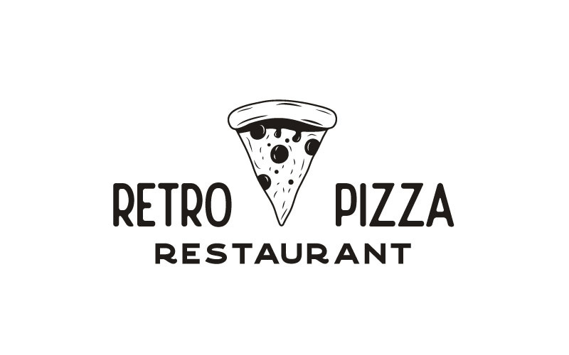 Création de logo de pizza hipster vintage