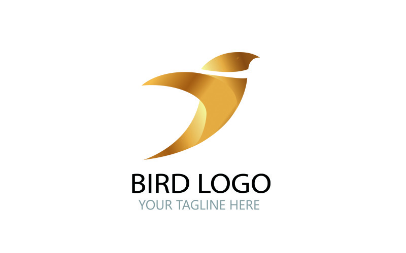 Golden Bird Logo Design för alla företag