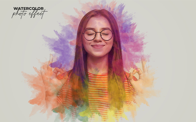Ilustração de modelo de efeito de foto em aquarela