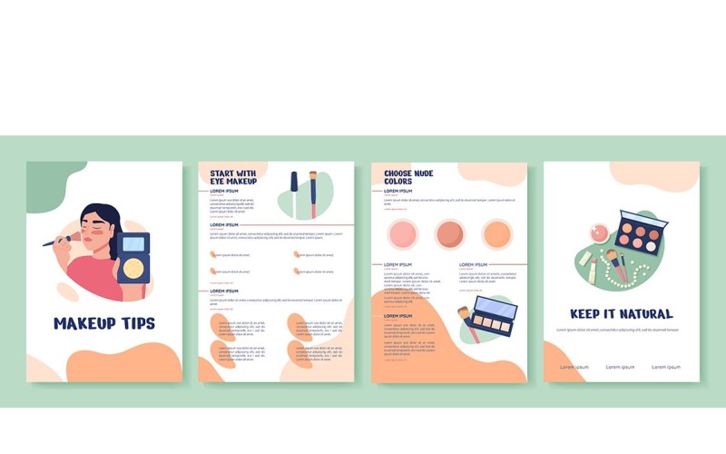 Make-up tips platte vector brochure sjabloon