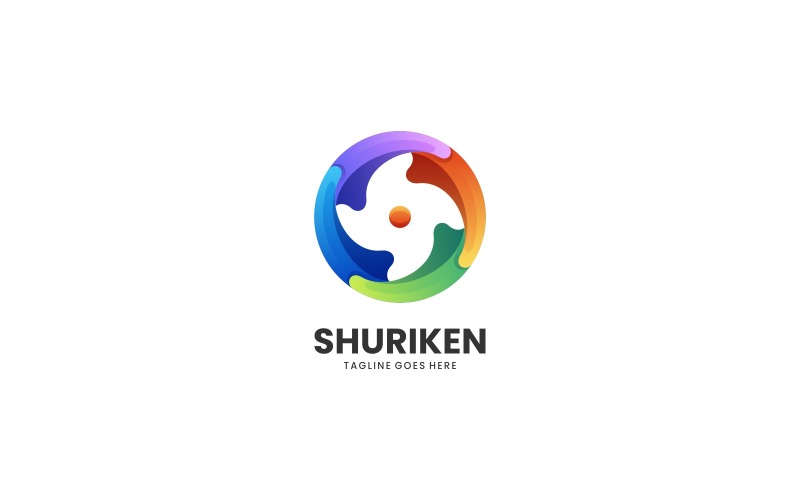 Modèle de logo coloré dégradé Shuriken