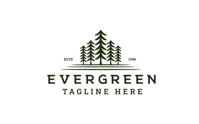 Pino cedro sempreverde Hemlock verde abete rosso Logo Design