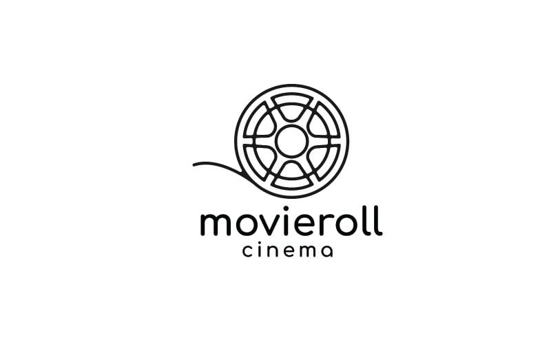 Retro Line Art Film Roll для дизайну логотипу фільму