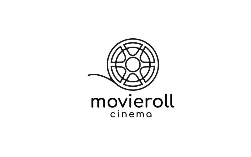 Retro Line Art Film Roll pro návrh loga filmu