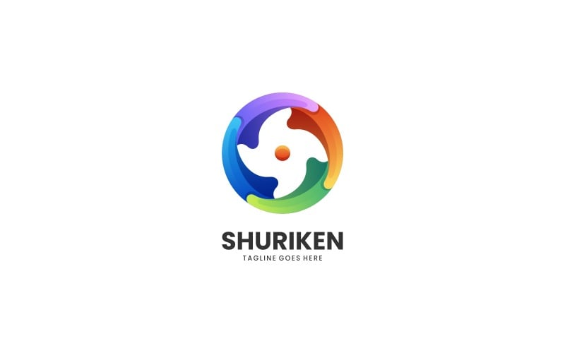 Shuriken Gradient Kolorowe Logo Szablon