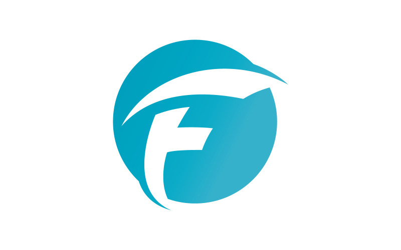 F 字母标志符号模板。矢量图。 V10