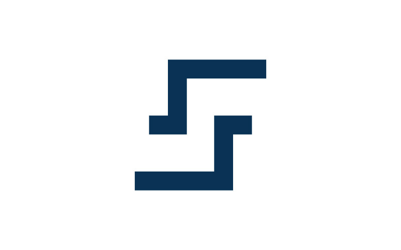 F 字母标志符号模板。矢量图。 V7