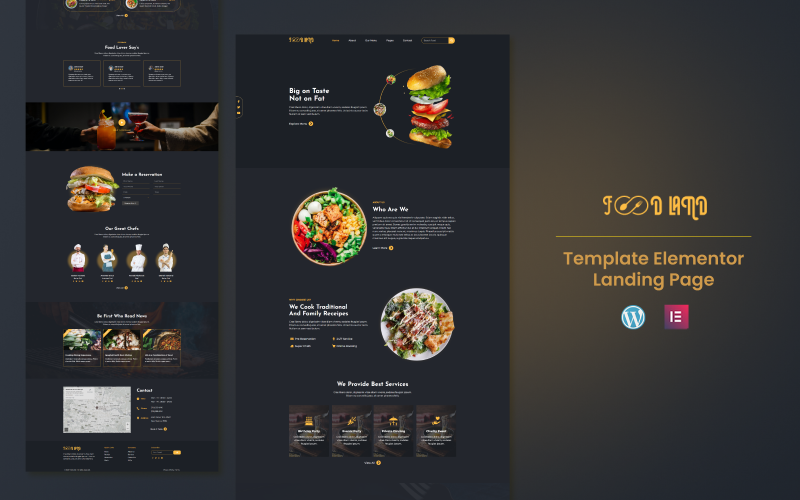Foodland - Hotel- und Restaurantdienstleistungen Elementor One Page Template