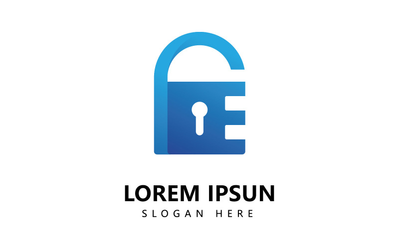 Hangslot logo sjabloon. Vector illustratie. V1