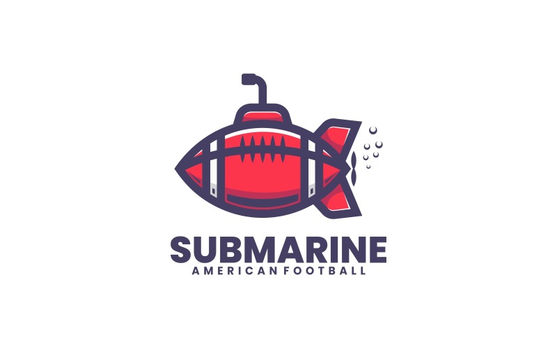 Logotyp för enkel maskot för ubåt