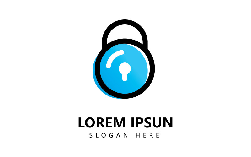 Szablon logo kłódki. Ilustracja wektorowa. V4