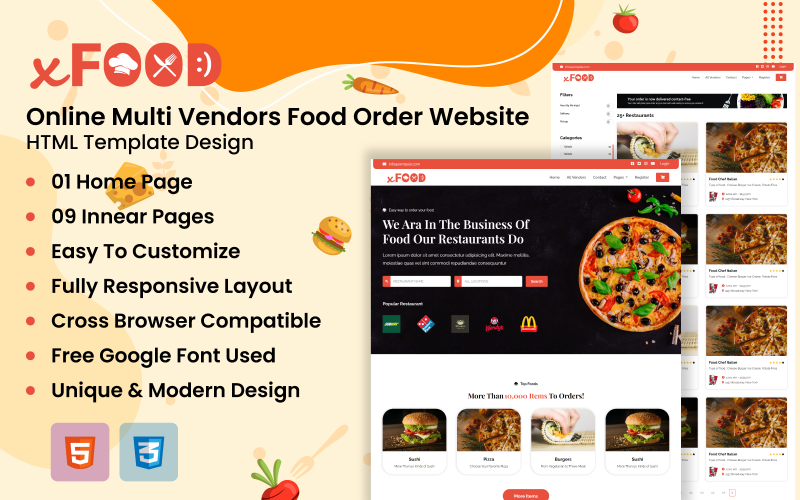 XFood - Online Food Delivery HTML Template