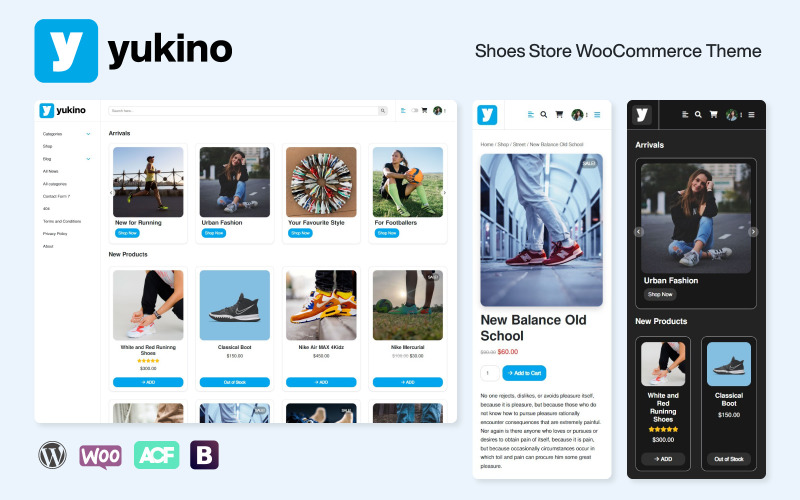 YUKINO - WooCommerce шаблон обувного магазина