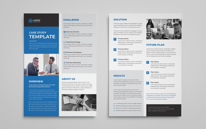 Case Study Double-Side Flyer Template - TemplateMonster