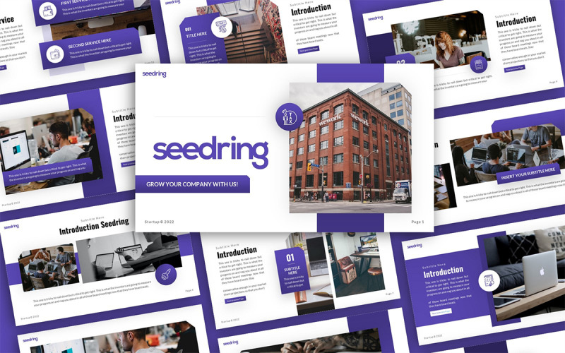 Modèle de présentation PowerPoint polyvalente de démarrage Seedring