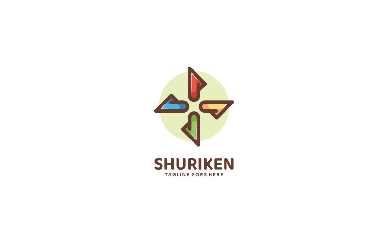 Shuriken eenvoudig mascotte-logo