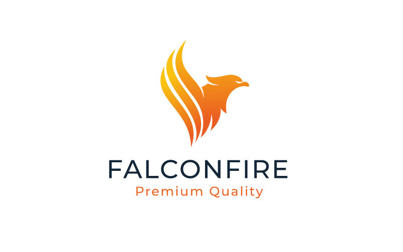 Eagle Falcon Fire Logotyp Design vektor mall