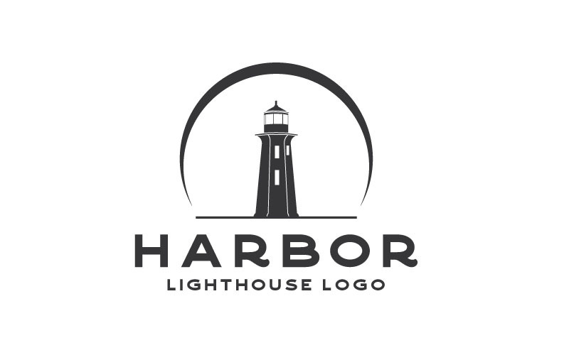 Vuurtoren Zoeklicht Beacon Tower Island Beach Coast Logo Template