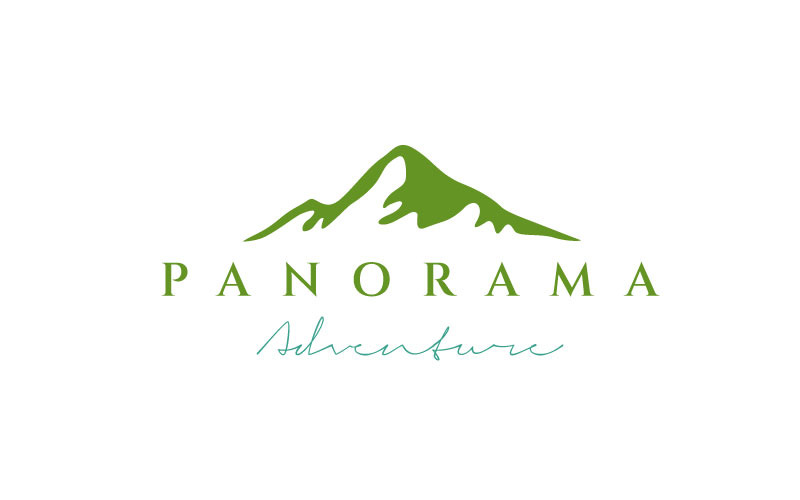 Minimalistyczny szablon projektu logo górskiej przygody