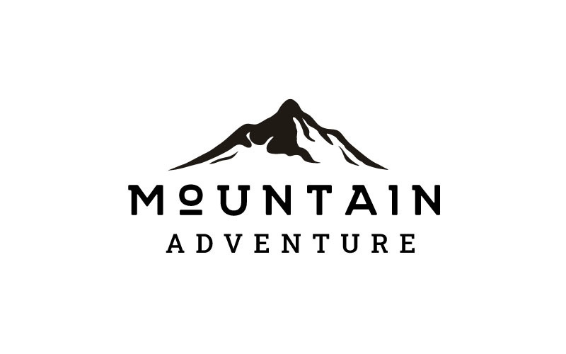 Šablona návrhu minimalistického loga Mountain Peaks