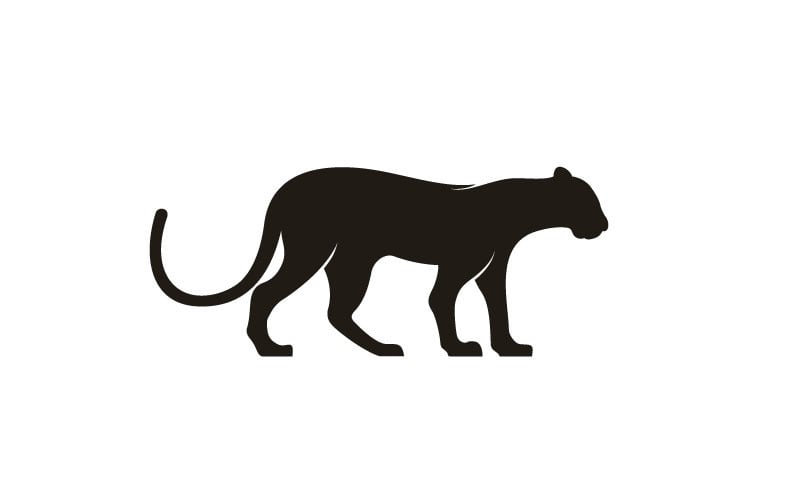 Sylwetka Leopard Logo Design Inspiracja