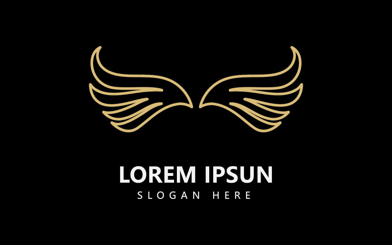 Vleugel logo sjabloon. Vector illustratie. V18