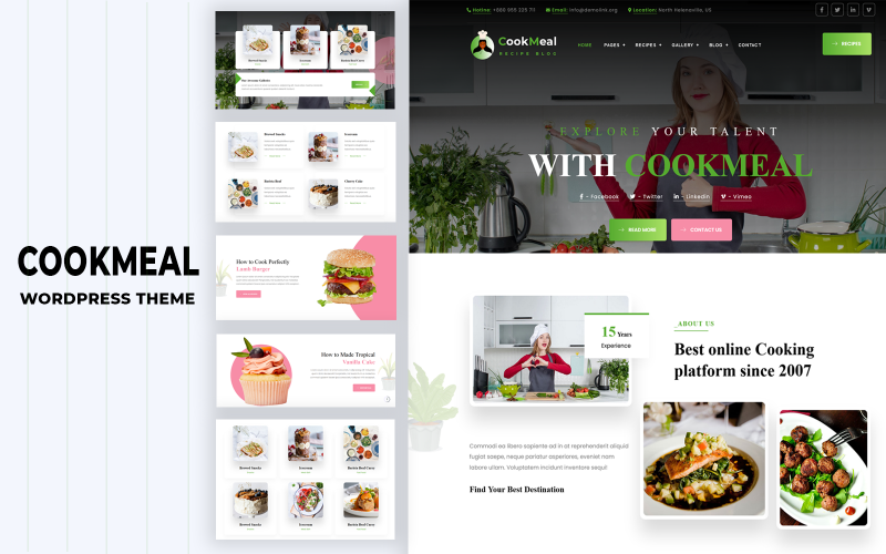 Cookmeal - 烹饪和食谱 WordPress 主题
