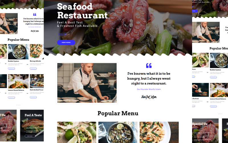 Julia - Deniz Ürünleri ve Restoran Tek Sayfa WordPress Teması