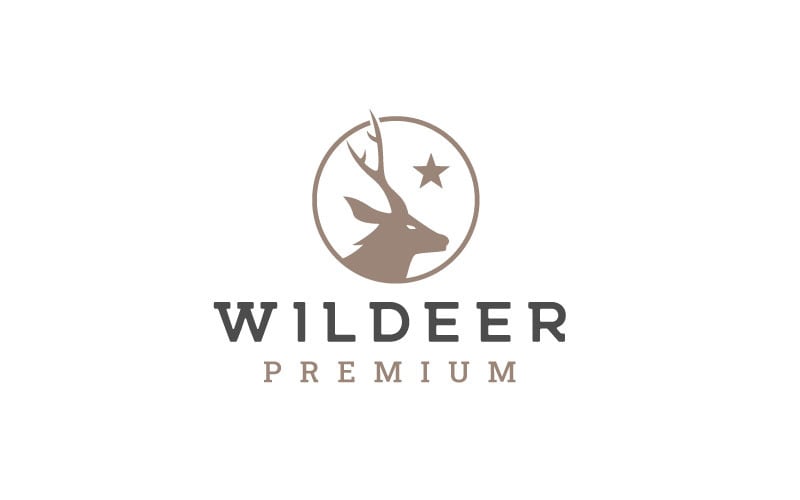 Modello di design del logo di cervo di lusso