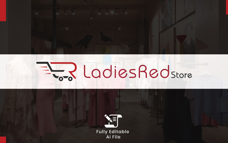 Modello di logo del negozio di shopping online per ragazze