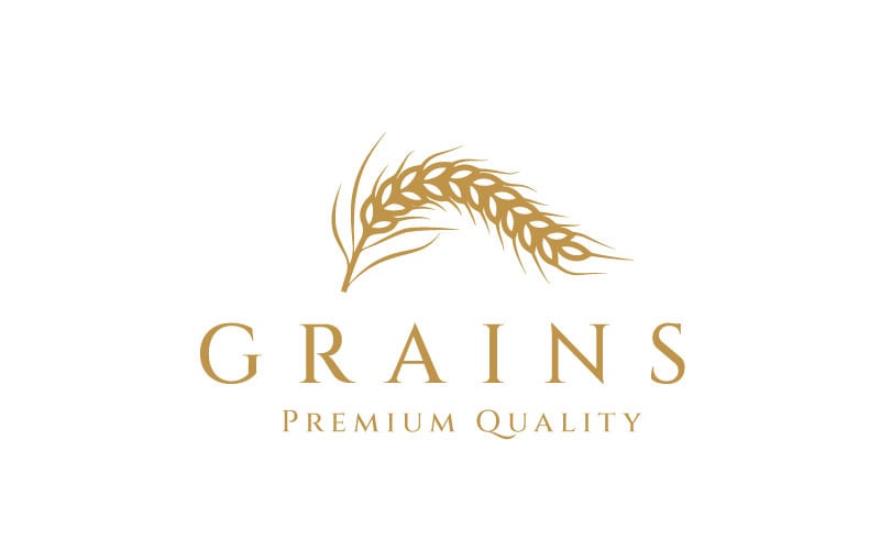 Векторный шаблон логотипа ретро пшеницы