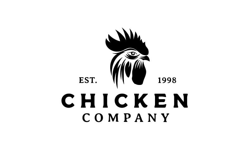 Logo kohouta - šablona návrhů loga kuřecí hlavy