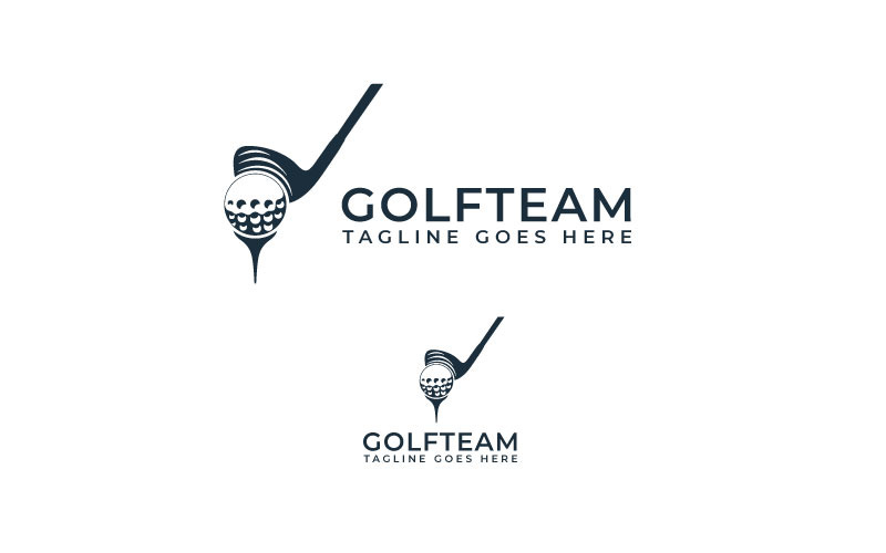 Bastone Da Golf Con La Pallina Per Il Design Del Logo Della Squadra Di Golf
