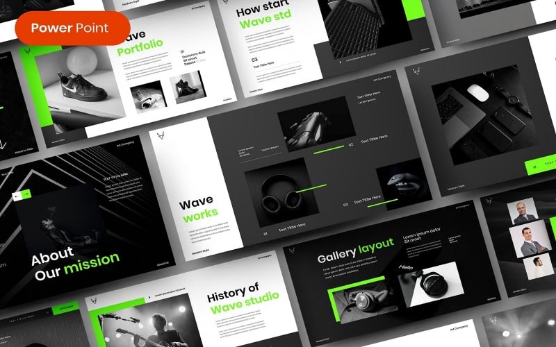 Wave – Business PowerPoint Template #276923 - TemplateMonster