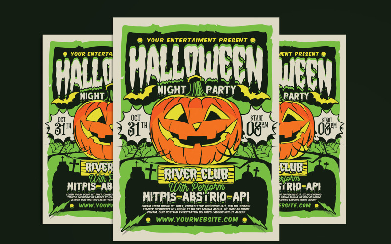 Halloween-Nacht-Party-Flyer-Vorlage