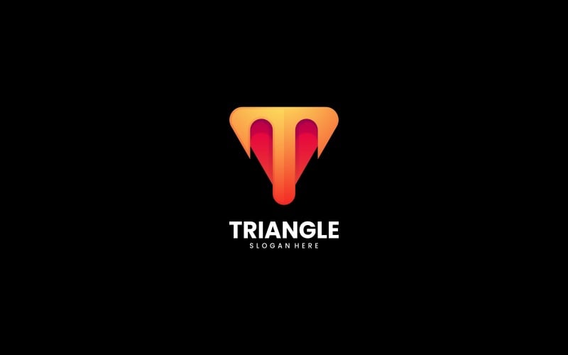 T betű háromszög gradiens logó