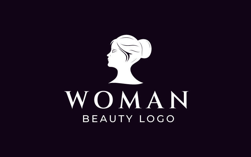 Logo di bellezza - modello di progettazione del logo della testa della donna