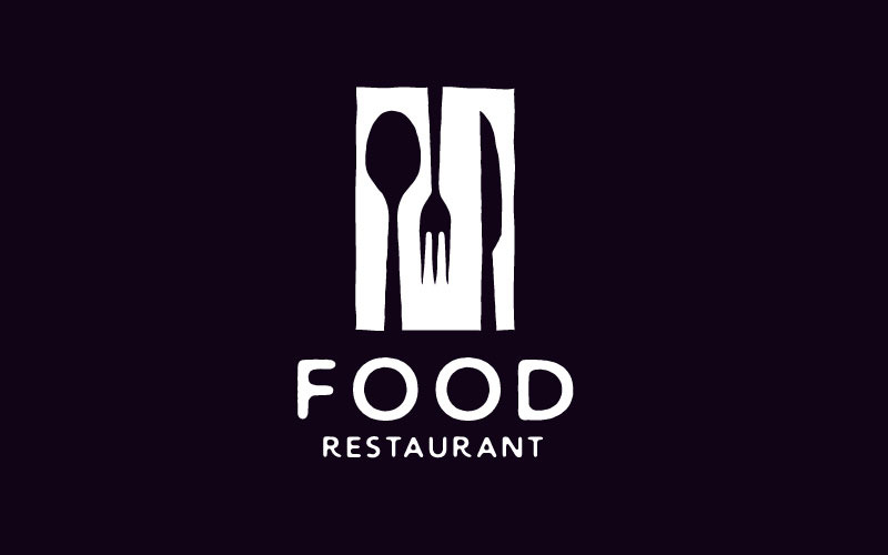 Cuchara, tenedor y cuchillo para cenar Plantilla de diseño de logotipo de restaurante
