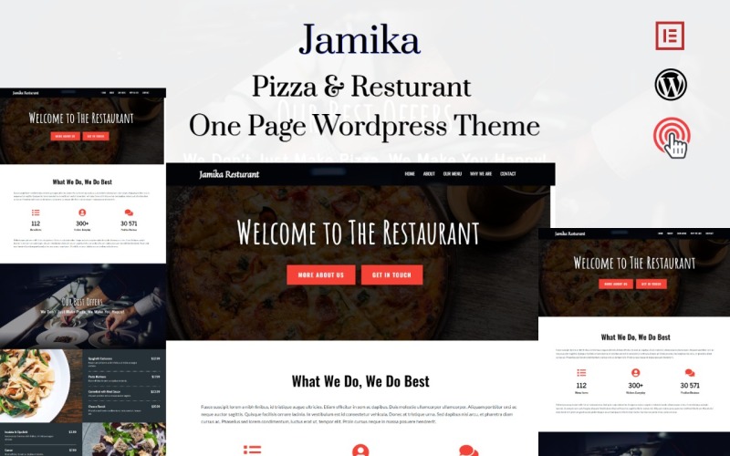 Jamika – Étterem egyoldalas WordPress téma