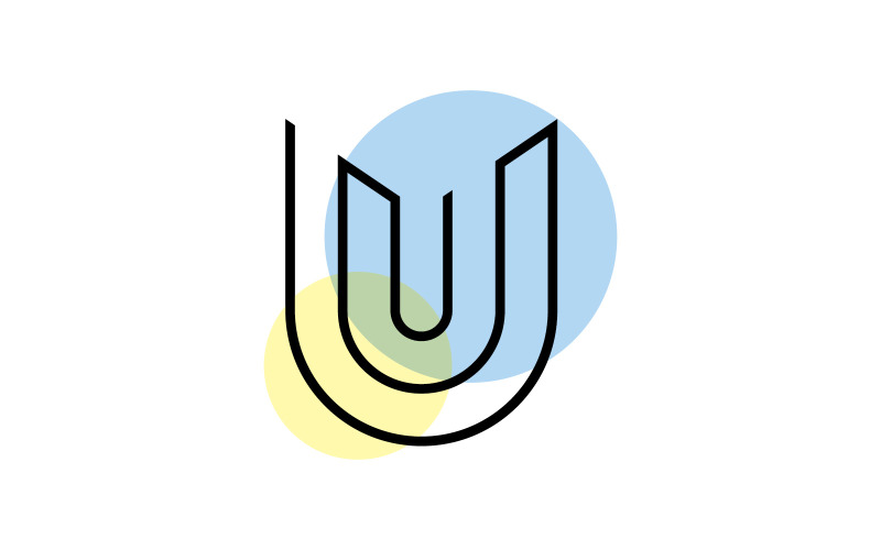 Letter U  logo template. Vector illustration. V13