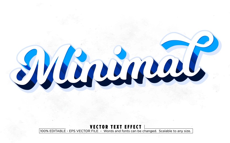 Minimaal - bewerkbaar teksteffect, minimale en cartoon-tekststijl, grafische illustratie