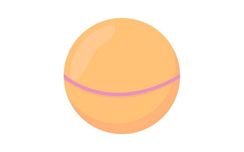 Orange boll semi platt färg vektorobjekt