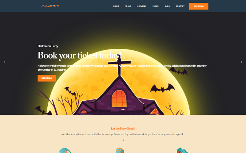 Responsive HTML-Vorlage für die Halloween-Party