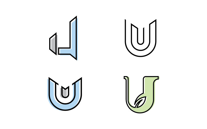 U harfi logo şablonu. Vektör çizim. V6