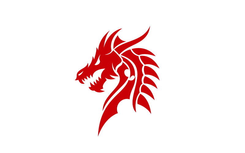 Вектор дизайна логотипа племени дракона