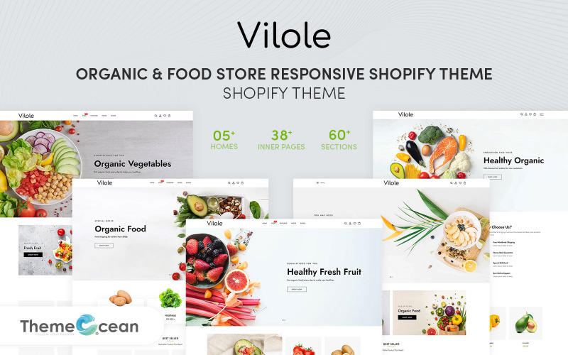 Vilole – motiv Shopify reagující na obchod s biopotravinami a potravinami